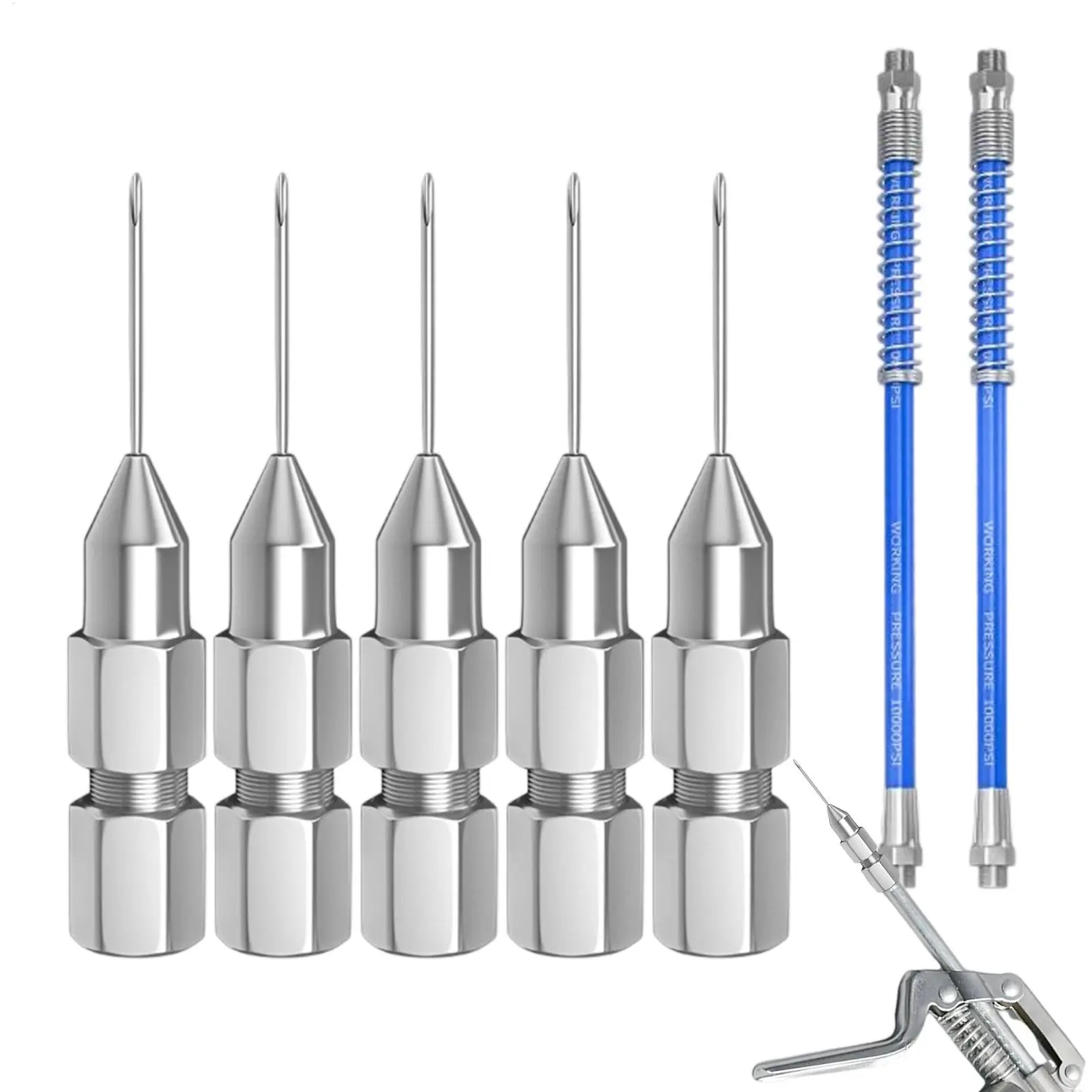 Grease Needle Adapter Compact Ultra-Slim Grease Needle Nozzles For Narrow Spaces For Truck Vehicle RV Sedan Automotive Pickup