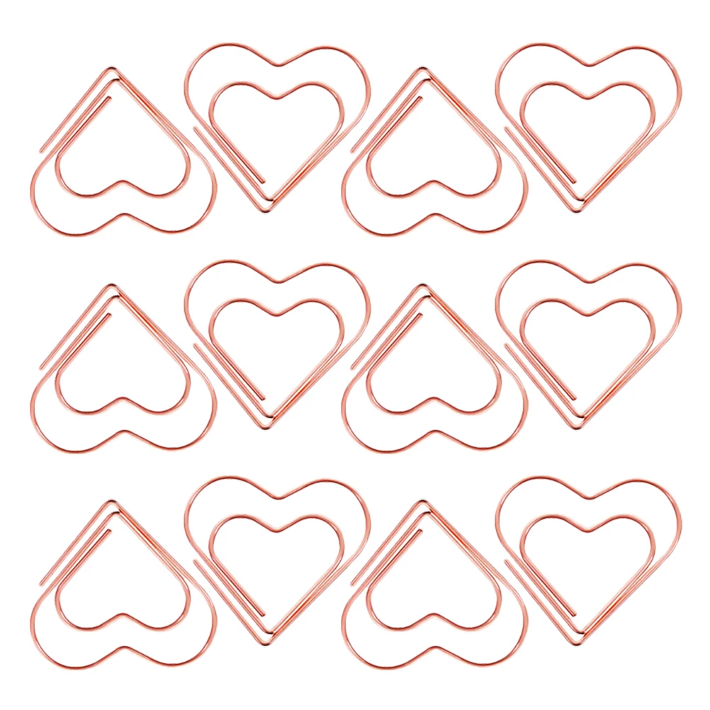 

Cute Heart Shaped Metal Paper Clips Decorative Bookmark Journal Binder Office Supplies Mini Triangle Scrapbook Colored