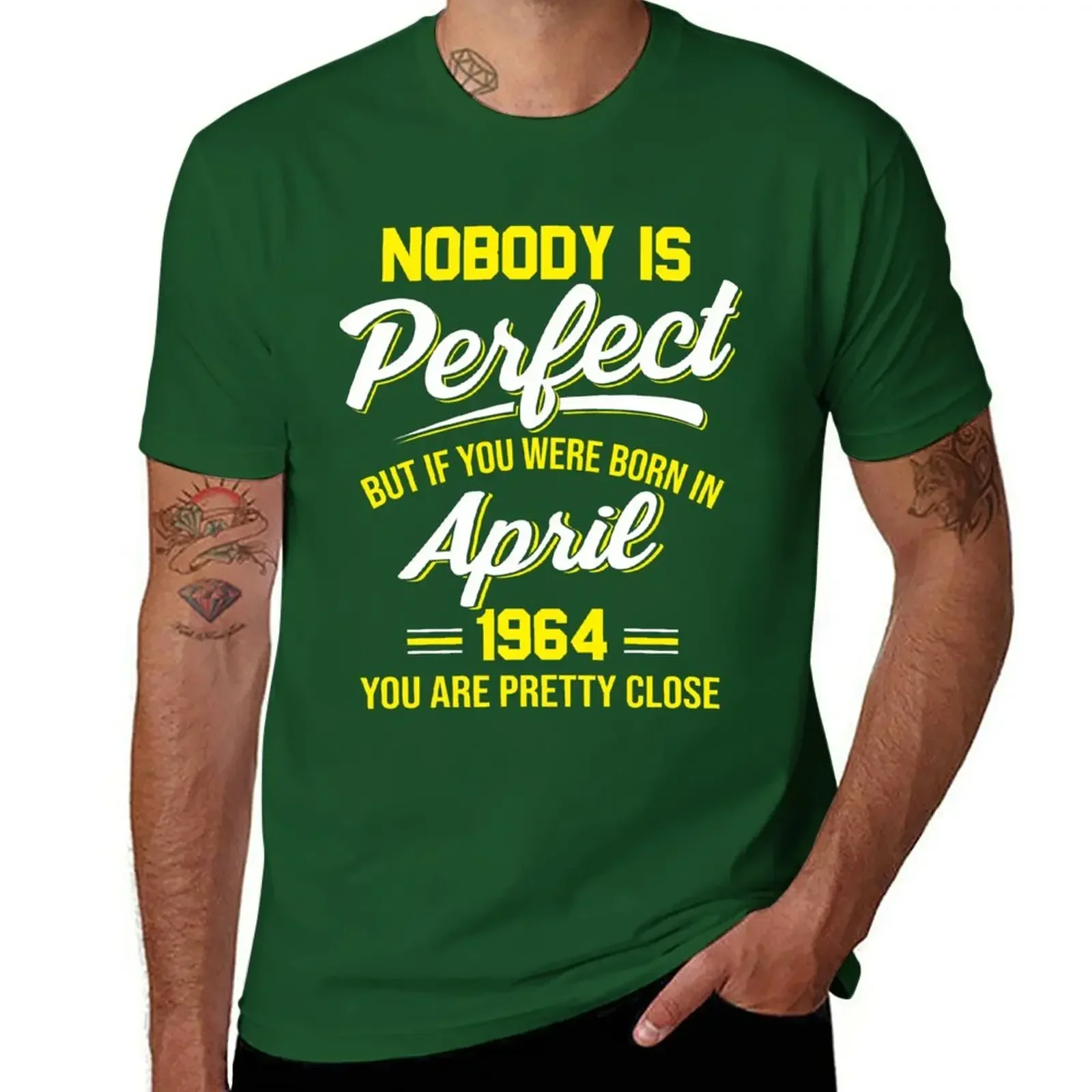 Nobody is perfect, but if you were born in April 1964, you are pretty close. T-Shirt shirts graphic tees funny t shirts for men