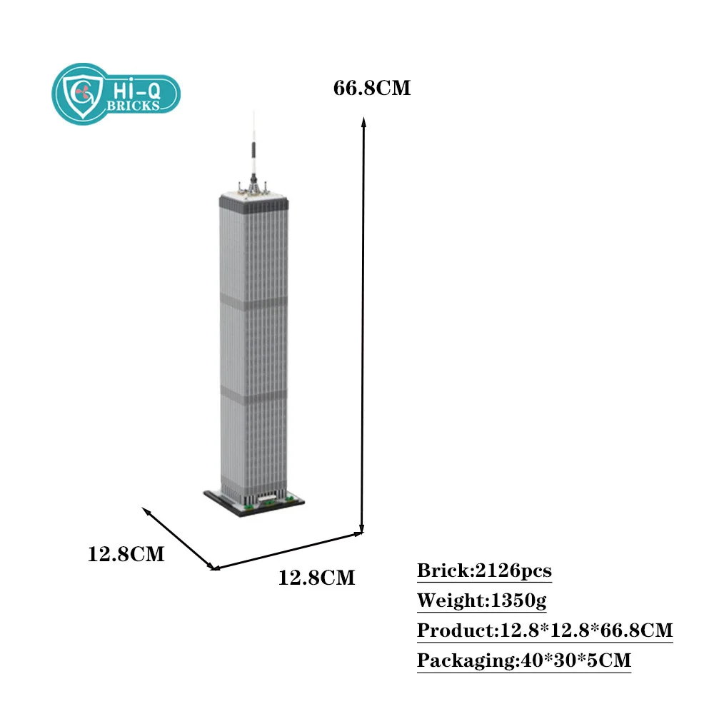 

2026 New Desktop Ornament Building Blocks World Trade Center North Tower Model Birthday Toys Kid XMAS Gifts Decorative Ornaments