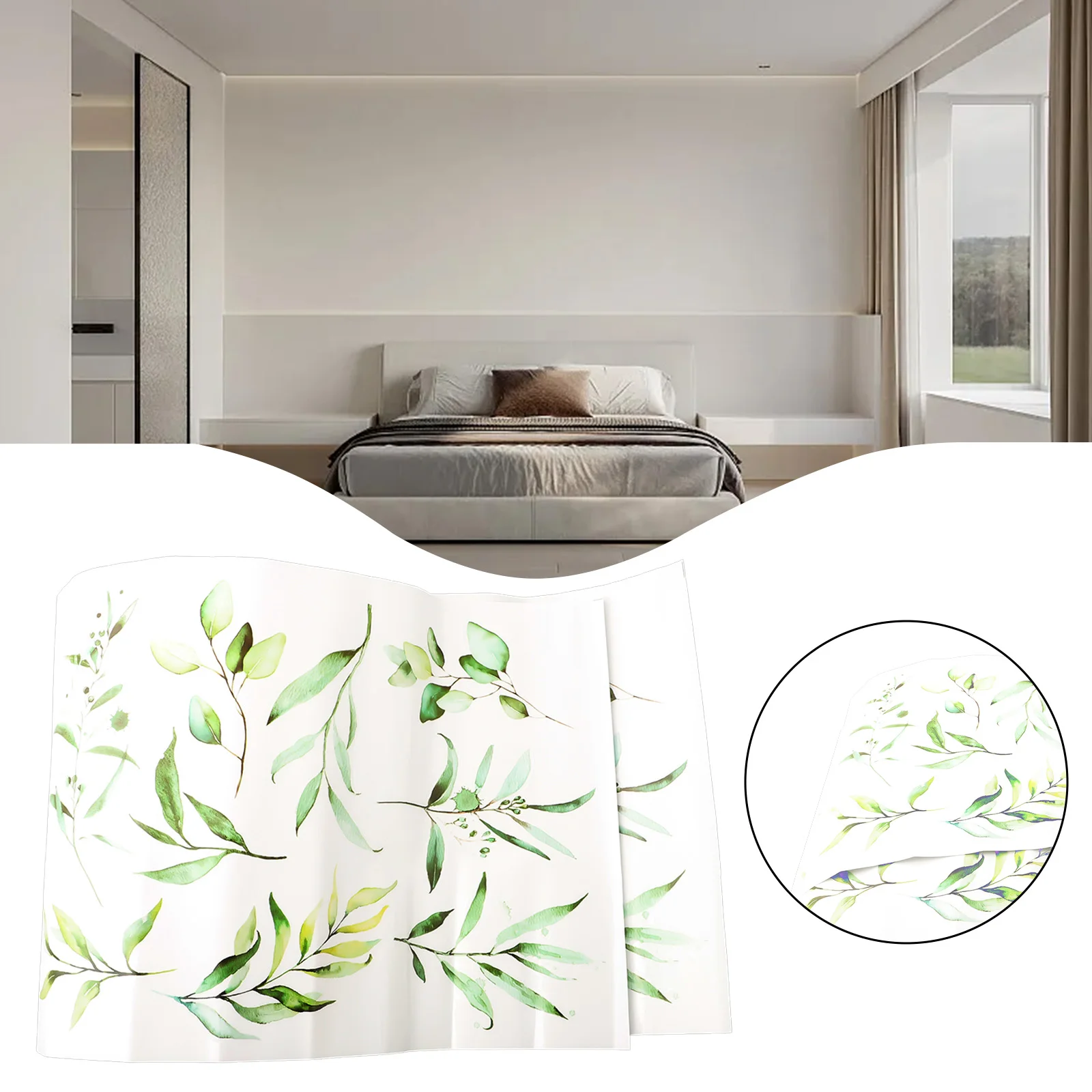Package Contents Decoration Wall Stickers Fresh Leaves Green Plants Living Room Bedroom Clean And Smooth Cm Cm