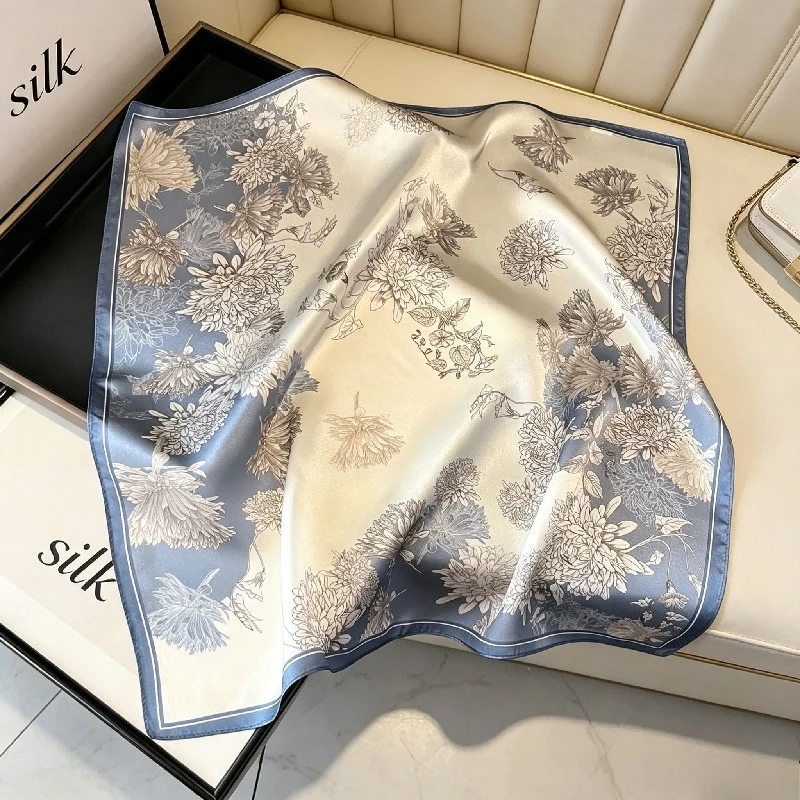 

Silk 100% Mulberry Silk Temperament Headband Silk Scarf Small Square Scarf Sun Protection Silk Scarf Decorative Scarf
