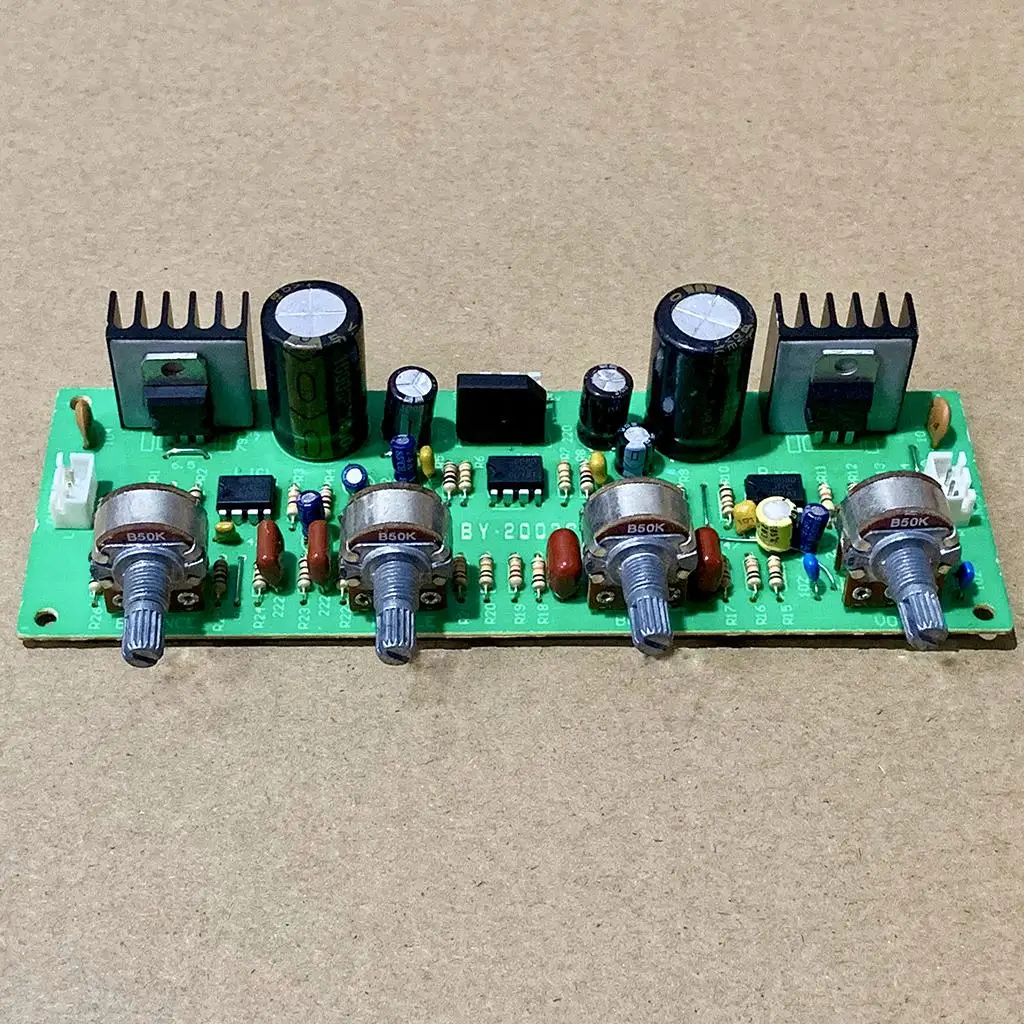 Audio Preamplifier Board NE4558 Pre Volume Control HIFI Tone Circuit Low Noise Wiring 152x70x27mm for Amplifier Setup
