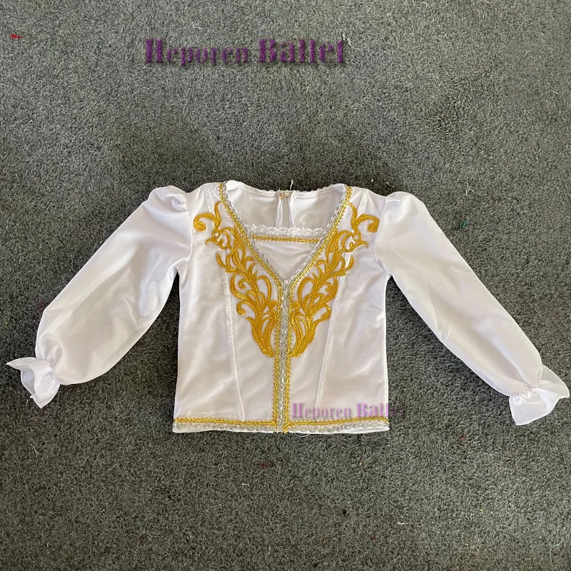 Chaquetas de Ballet hechas a medida para hombre, cuello en V, Tops de baile de Príncipe, abrigo para disfraces de actuación, venta al por mayor