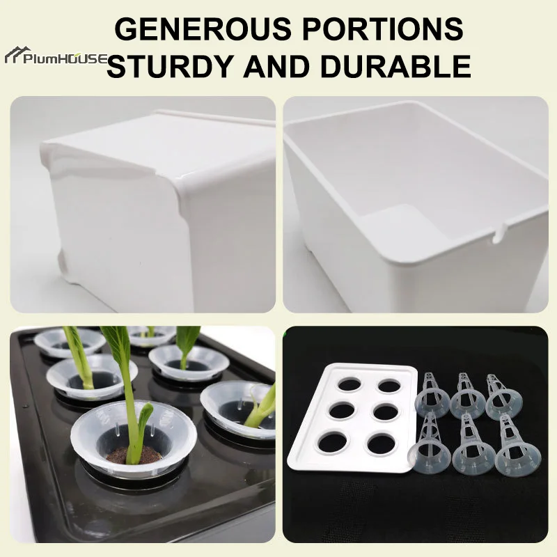 

1 набор для выращивания рассады методом гидропоники | Кашпо для овощей и трав (для дома и улицы), не требует электричества, прочный пластик, легко собирается