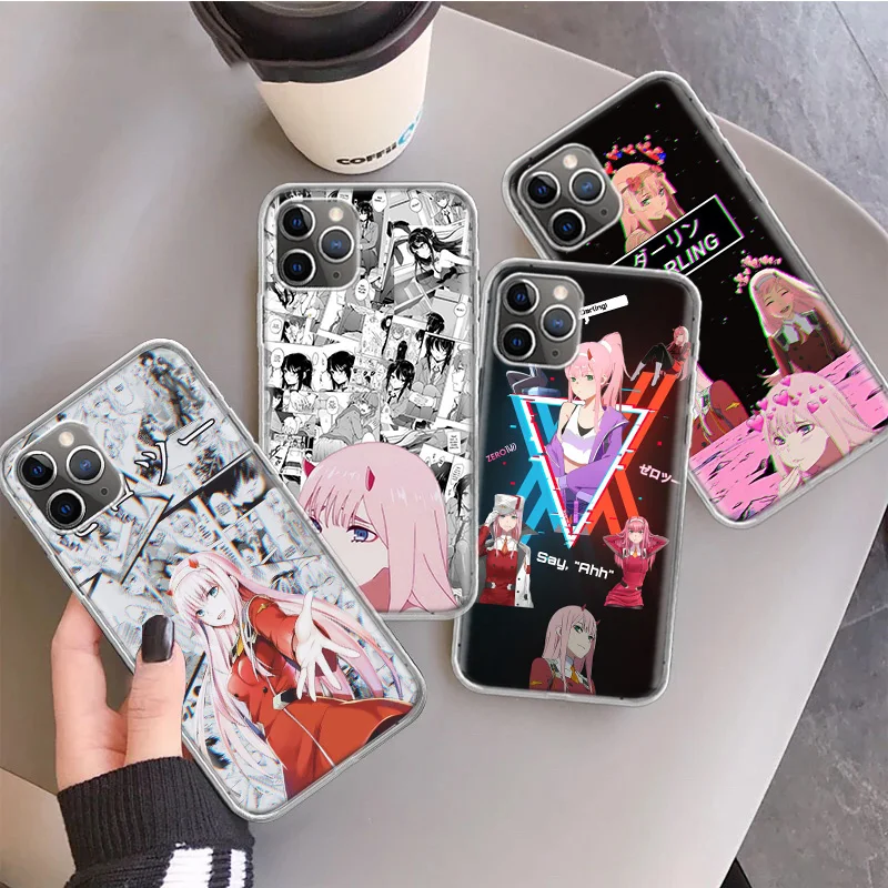 Zero Two Darling In The FranXX Silicon Call Phone Case For Apple iPhone 16 15 14 11 Pro Max 13 Plus 12 Mini 7 8 + X XR XS SE Cov