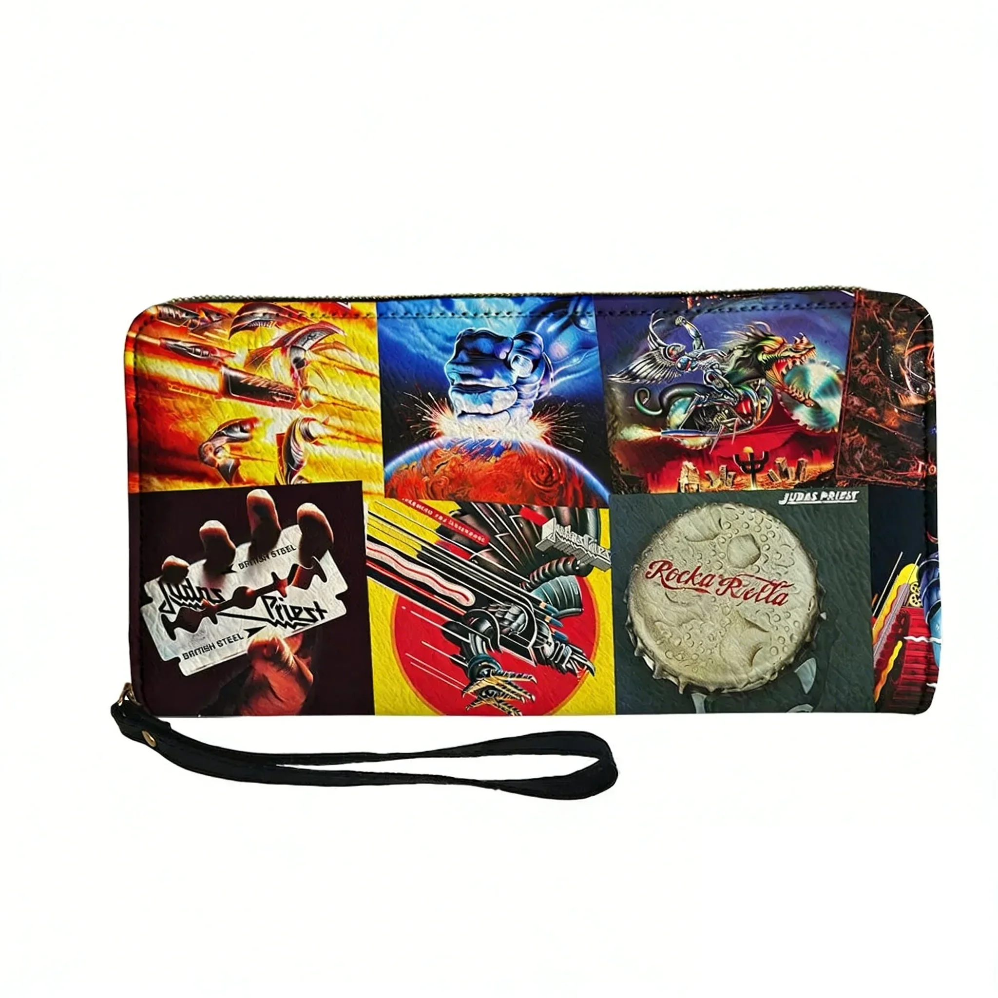 

Кошелек-портмоне Judas Priest Heavy Metal Rock Band, мужской и женский, на молнии, с двойным принтом, портативный, подарочная сумка