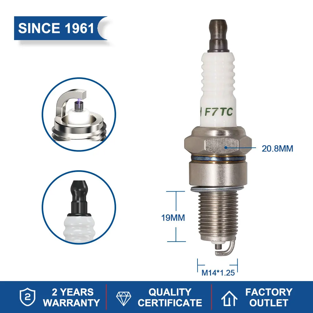 Torch Spark Plug F7TC Candle Replace for BP7ES CHAMPION N7YCX