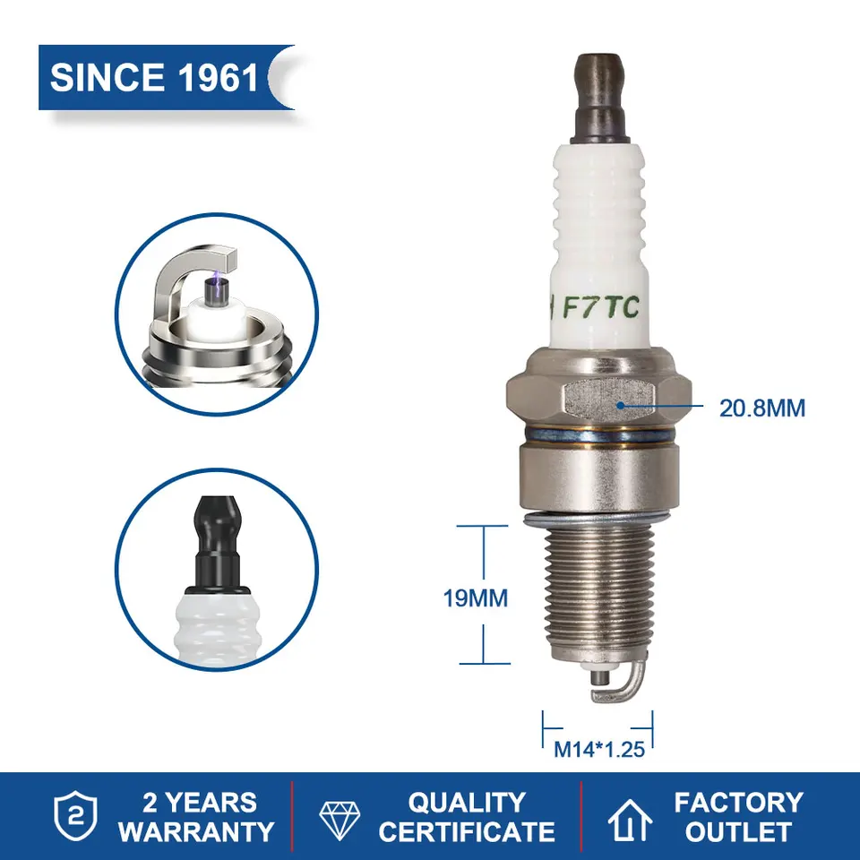Torch Spark Plug F7TC Candle Replace for BP7ES CHAMPION N7YCX