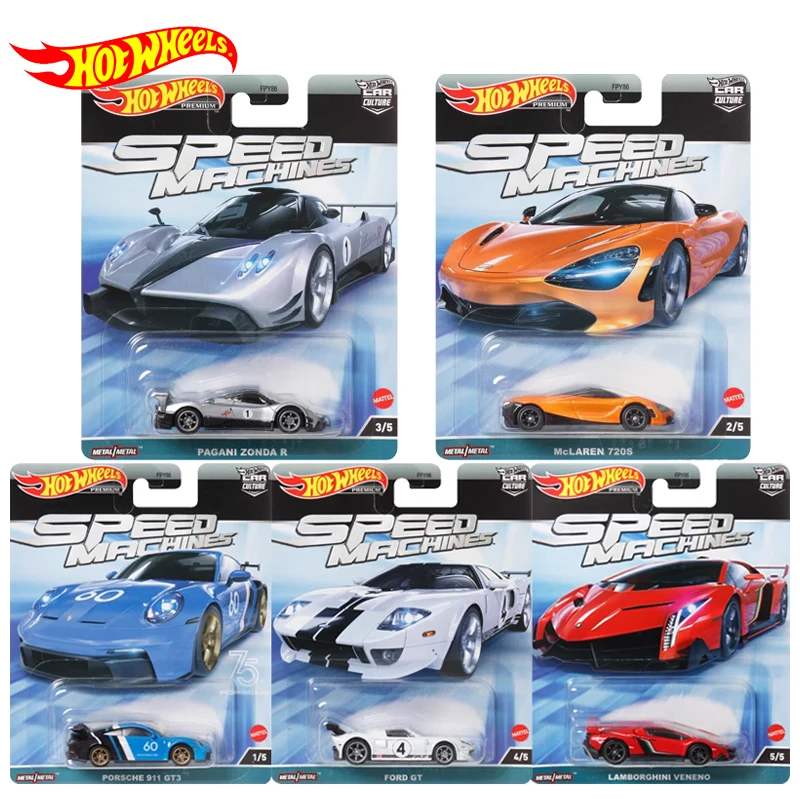 Original Hot Wheels Premium Car Culture Speed Machines Diecast 1/64 Vehicles McLAREN Pagani Zonda R Kids Boys Toys for Children