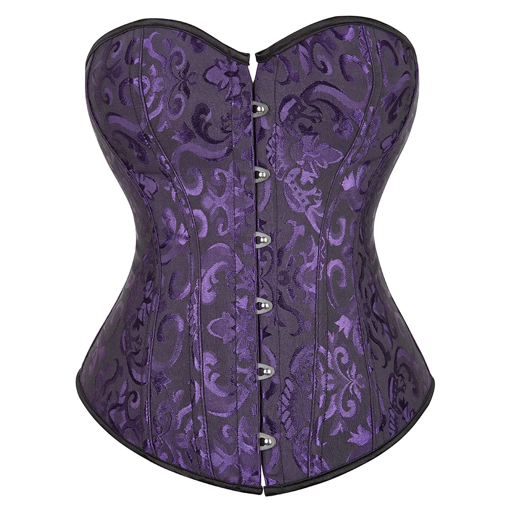 Women Brocade Lace Up Corset Top For Women Bustier Overbust Lingerie Gothic Steampunk Vintage Cosplay Costume view 4