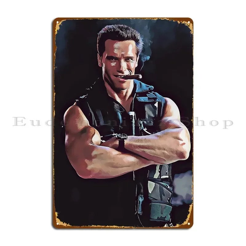 Commando Schwarzy Metal Plaque Poster Design Decoration Classic Print Garage Tin Sign Poster
