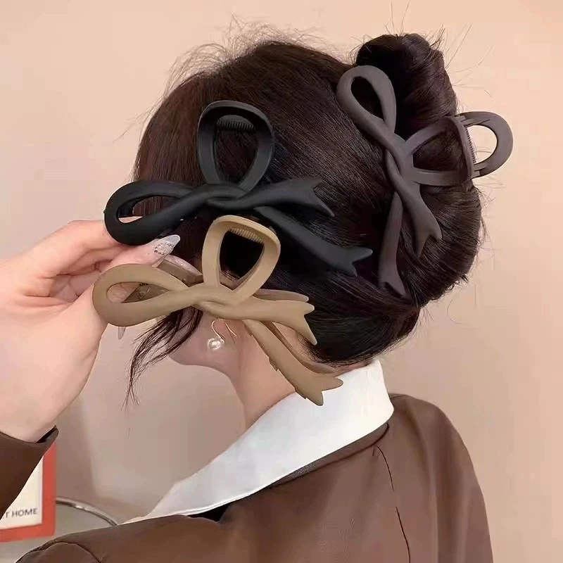 

Заколки для волос матовые 13 см, винтажные, с бантом из ленты, в форме краба, для хвоста, для женщин, аксессуары для волос, заколки-крабы, заколки-крабики, заколки-крокодилы