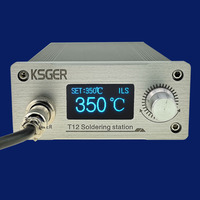 KSGER T12 Soldering Station STM32 OLED V3.1S Controller Welding Tools Auto Sleep 75W CNC Front Panel Finished Unit Quick Heating