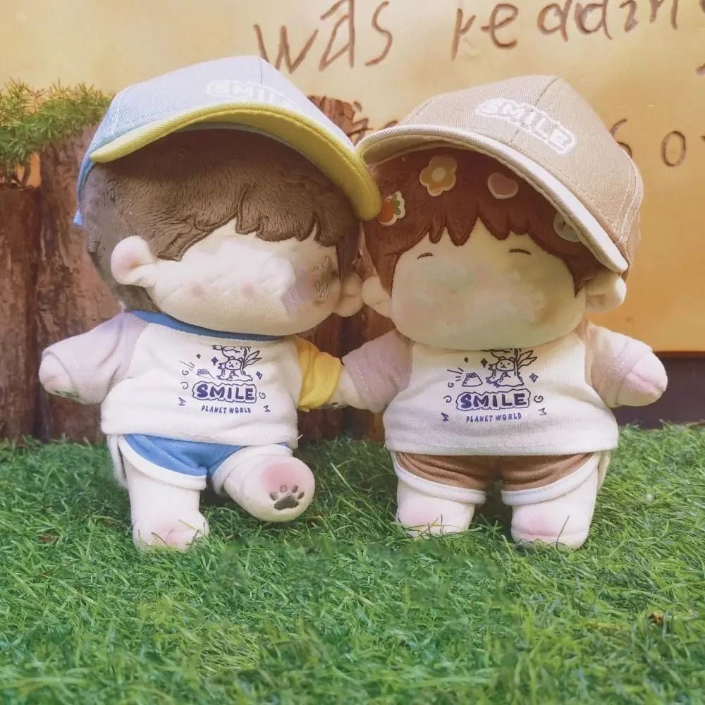 인형 옷 한 벌, 공룡 상어 캐주얼 의상, 봉제 인형 의류, 인형 장난감, 미니 인형 의상, 티셔츠 반바지 모자, 20cm