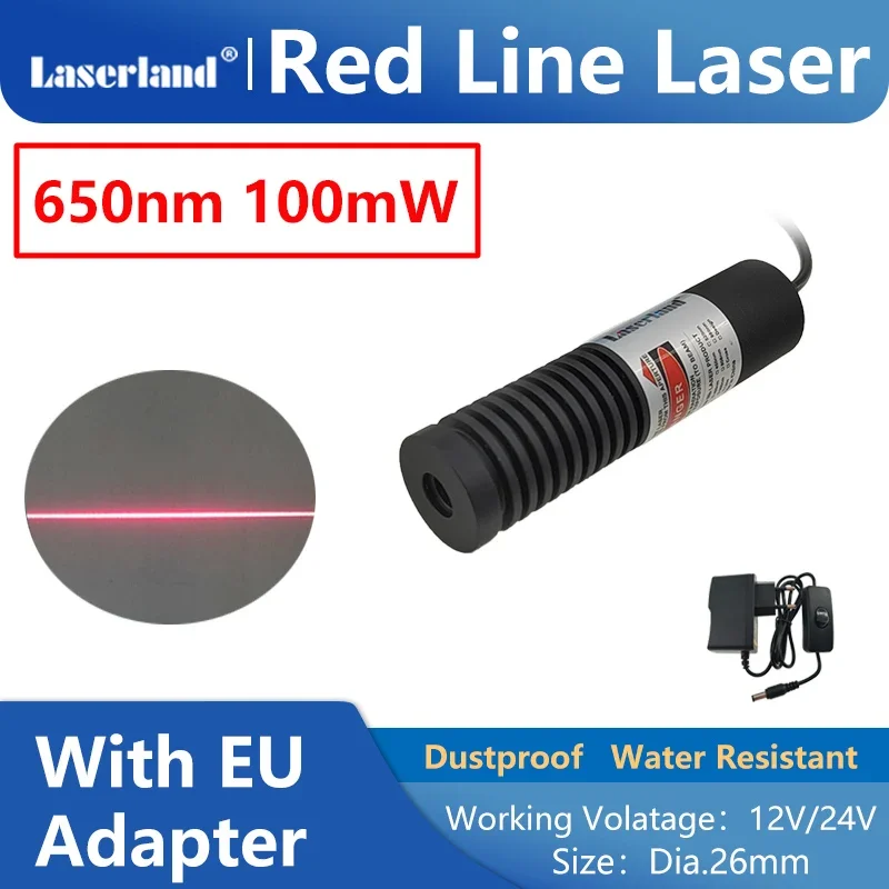 Imagem -04 - Focalizável Resistente à Água à Prova de Poeira Módulo de Linha Laser Vermelho Alinhamento de Serragem Marcenaria 26 mm 650nm