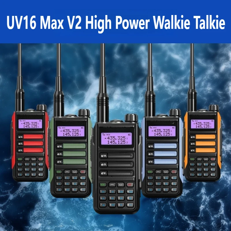 

Walkie Talkie UV16 Max V2 High Power IP68 Upgrad of UV-9R Plus UV82 UV5R Waterproof VHF UHF CB Dual Band Ham Radio