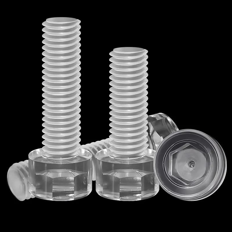 10/20/50pcs M3 M4 M5 M6 M8 M10 Acrylic Clear Cup Head Hex Socket Screw Anti-corrosion Insulated Screw Bolt Length 6mm to 50mm