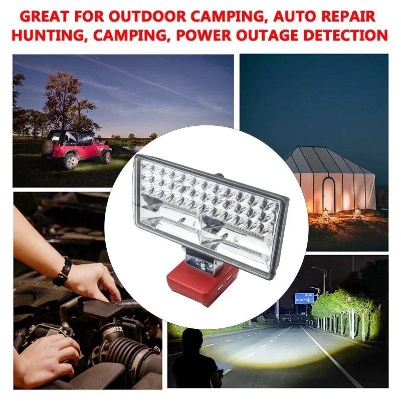 Lampe De Travail LED Rechargeable, Projecteur Portable COB étanche 30 W 1500 Lm Pour Camping En Plein Air Randonnee Entretien Urgence Des Vehicule 99240374
