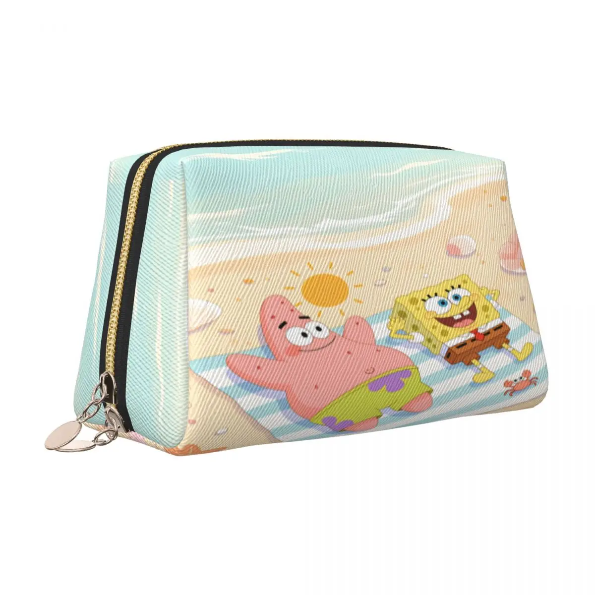 Women's S-Spongebobs Cosmetic Bags Portable Zip Traveling Makeup Bag For Makeups Modern Print Storage Organizers