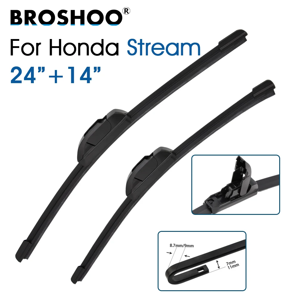 BROSHOO Car Front Window Windscreen Windshield Wiper Blades Fit U Hook Arm 24