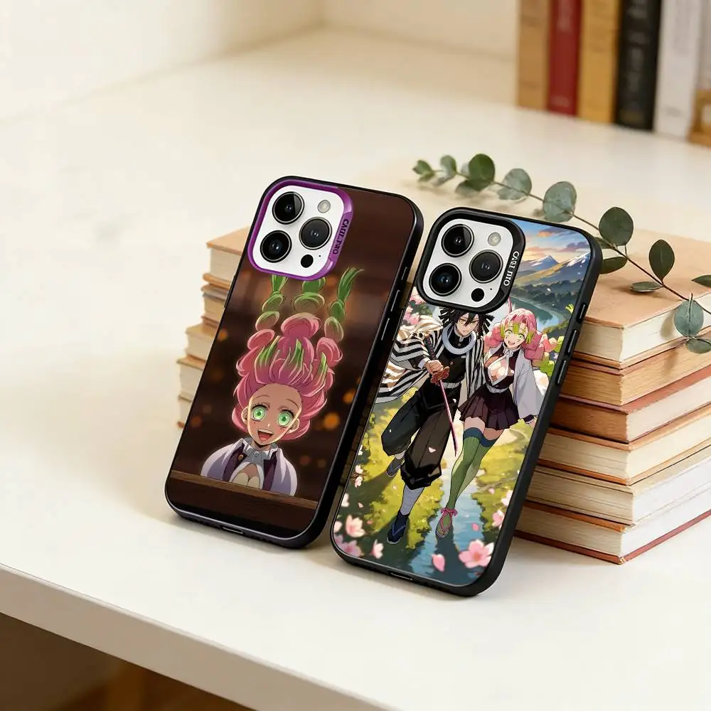 

Love Mitsuri Obanai Phone Case For iPhone 17,16,15,14,13,12,11 Plus,Pro Max,XS,Colorful Silver Phone case Funda Cover