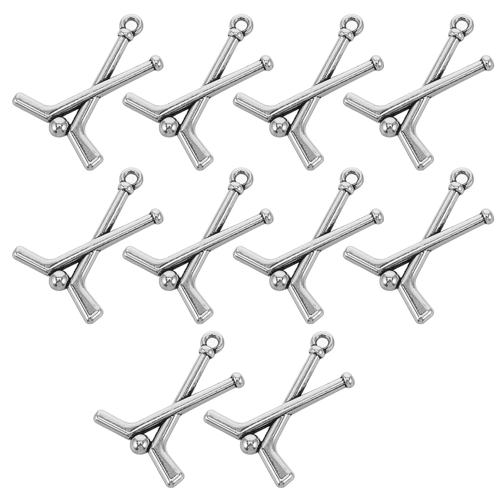 10 Pcs Hockey Games Sport Charm Jewelry for Bracelet Charms Field Dangle