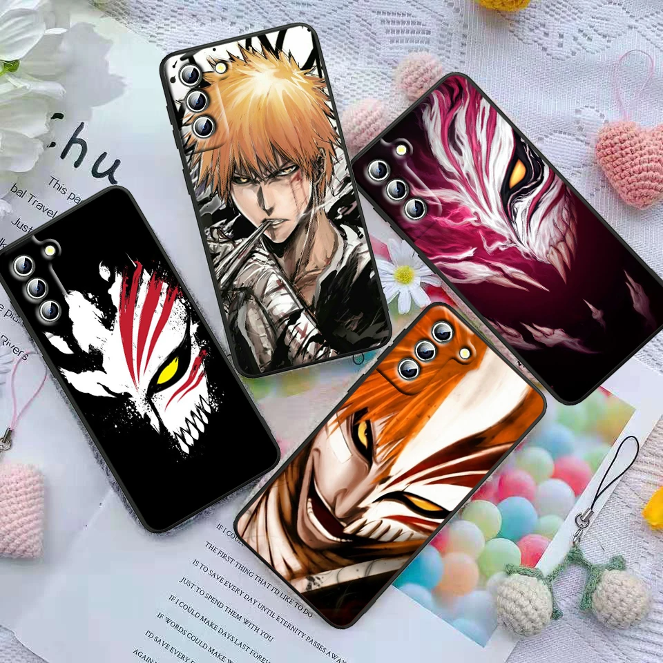 Anime BLEACH Kurosaki Ichigo Phone Case For Samsung S24 S23 S22 S21 S20 FE S10 S10e S9 Ultra Plus Lite Black Soft Cover