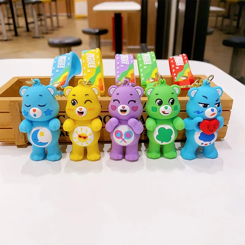 Cute cartoon love bear doll series keychain fashionable couple backpack decorative pendant keychain exquisite car key ring