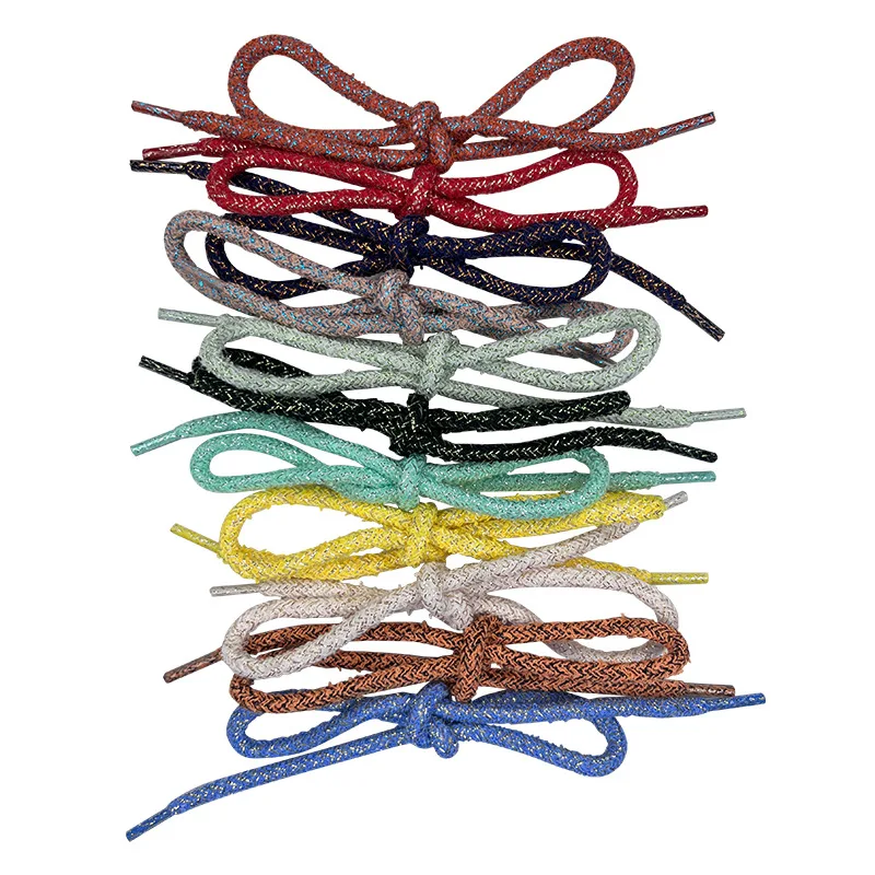 

Colorful gold wire round shoelace 5MM sneakers casual shoes flat shoelace jewelry decorative rope