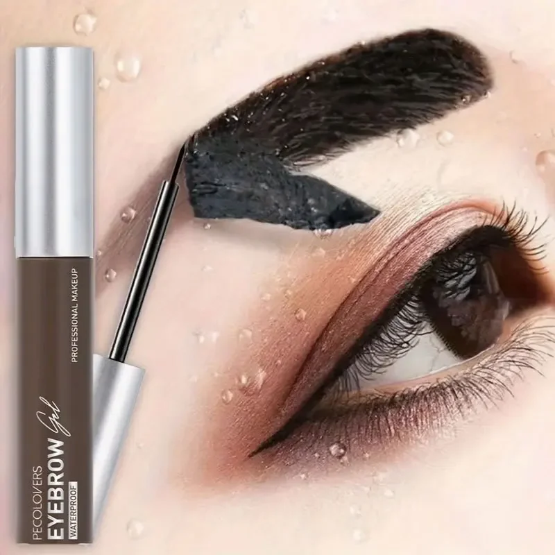 半永久ピールオフ眉毛タトゥージェル汚れ防止眉ティントクリームアイメイクアップ簡単塗布、ナチュラルルック - ブラック/ブラウン