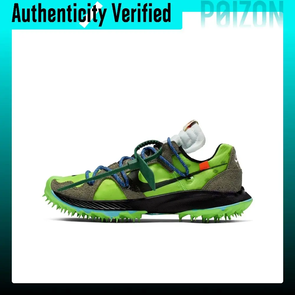 Nike x OFF WHITE Air Zoom Terra Kiger 5 Breathable Low top Trail Running Shoes Women's Gray Green CD8179-300