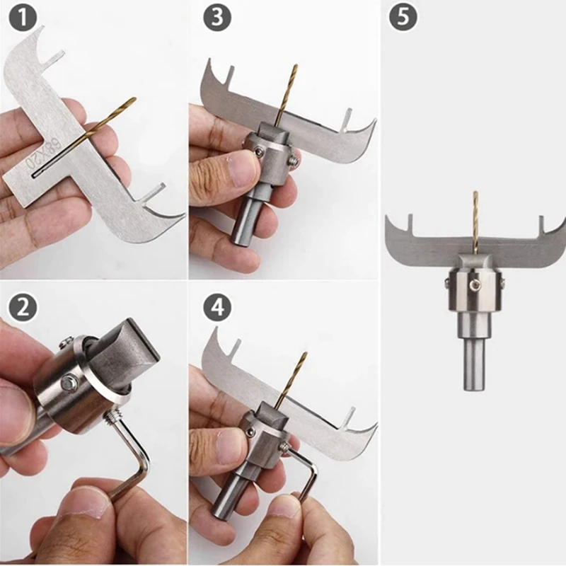 Milling Cutter Set Woodworking Bracelet Circular Blade DIY Wood Drilling Tool Silver Steel Is Suitable For CNC Machine Tools.