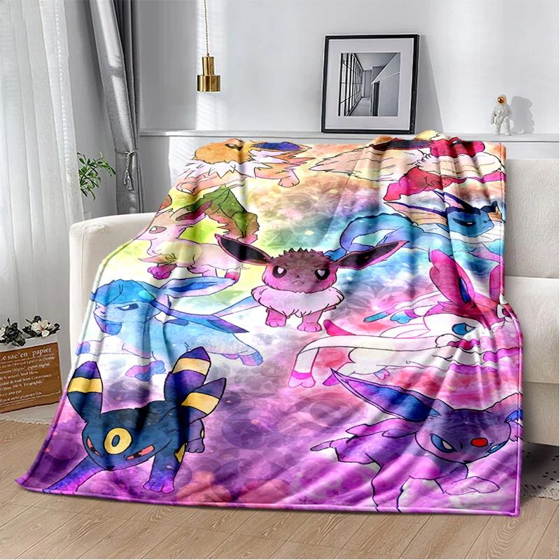 Pokemon Cartoon Cute Soft Plush Blanket,Child Flannel Blanket Throw Blanket for Living Room Bedroom Bed Sofa Picnic Cover Gift