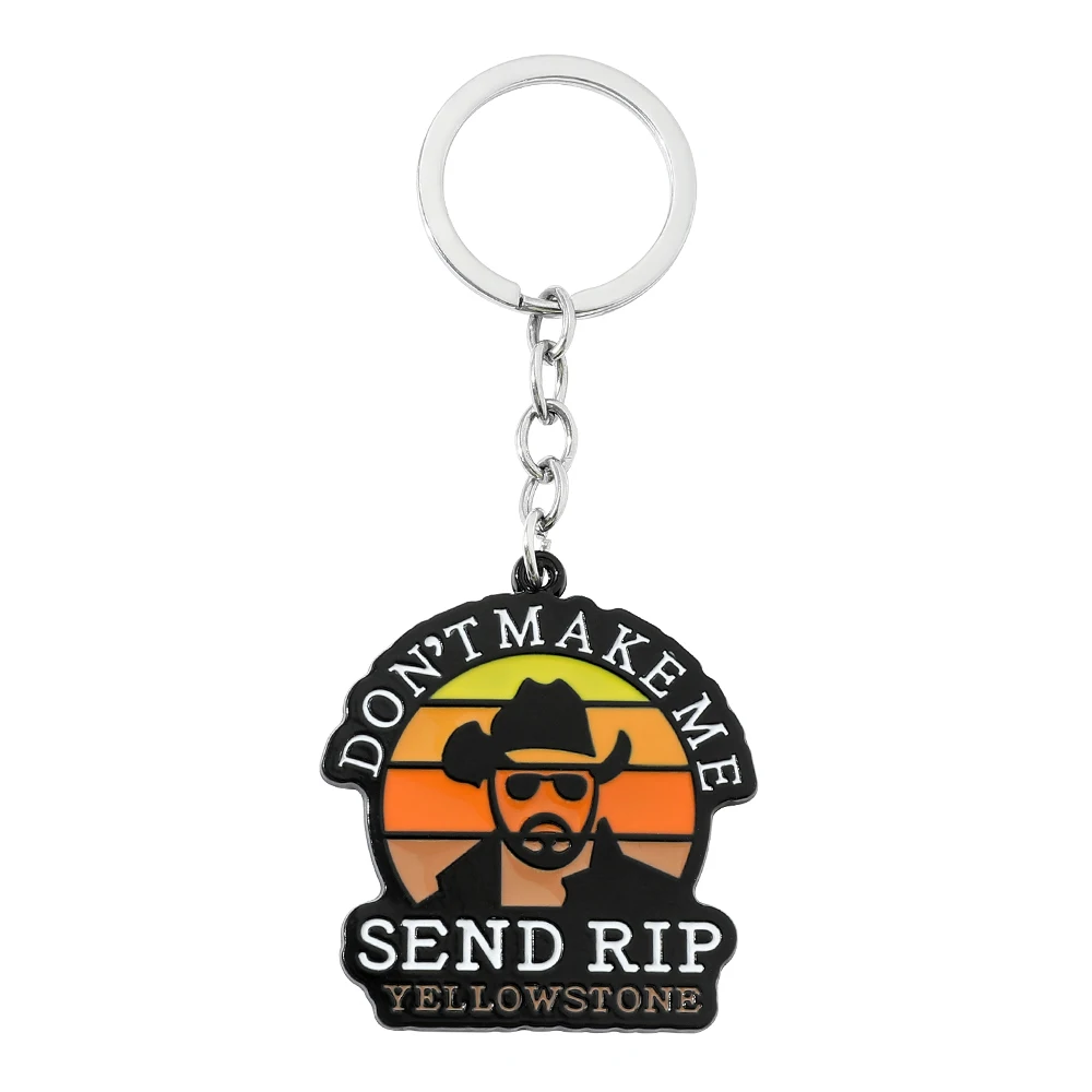 Yellowstone – porte-clés drame américain Yellowstone, Badge en métal, pendentif en émail pour hommes, bijoux, accessoires, cadeau