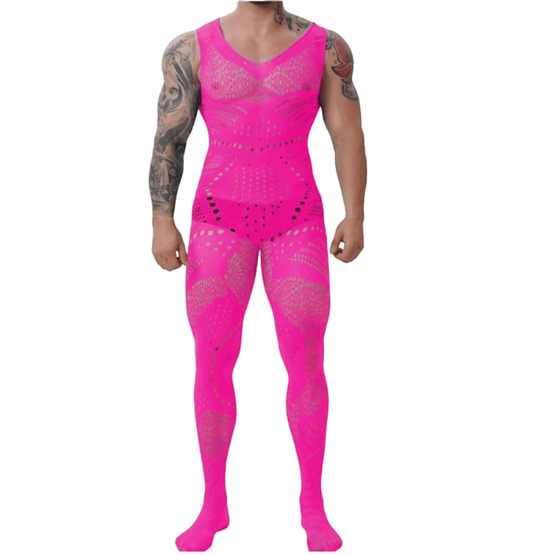 Uomini Maglia Lingerie Regalo Per Lui Calze per il corpo A rete Tuta data Tuta Rave Abiti Party Club wear sexy lenceria hombres