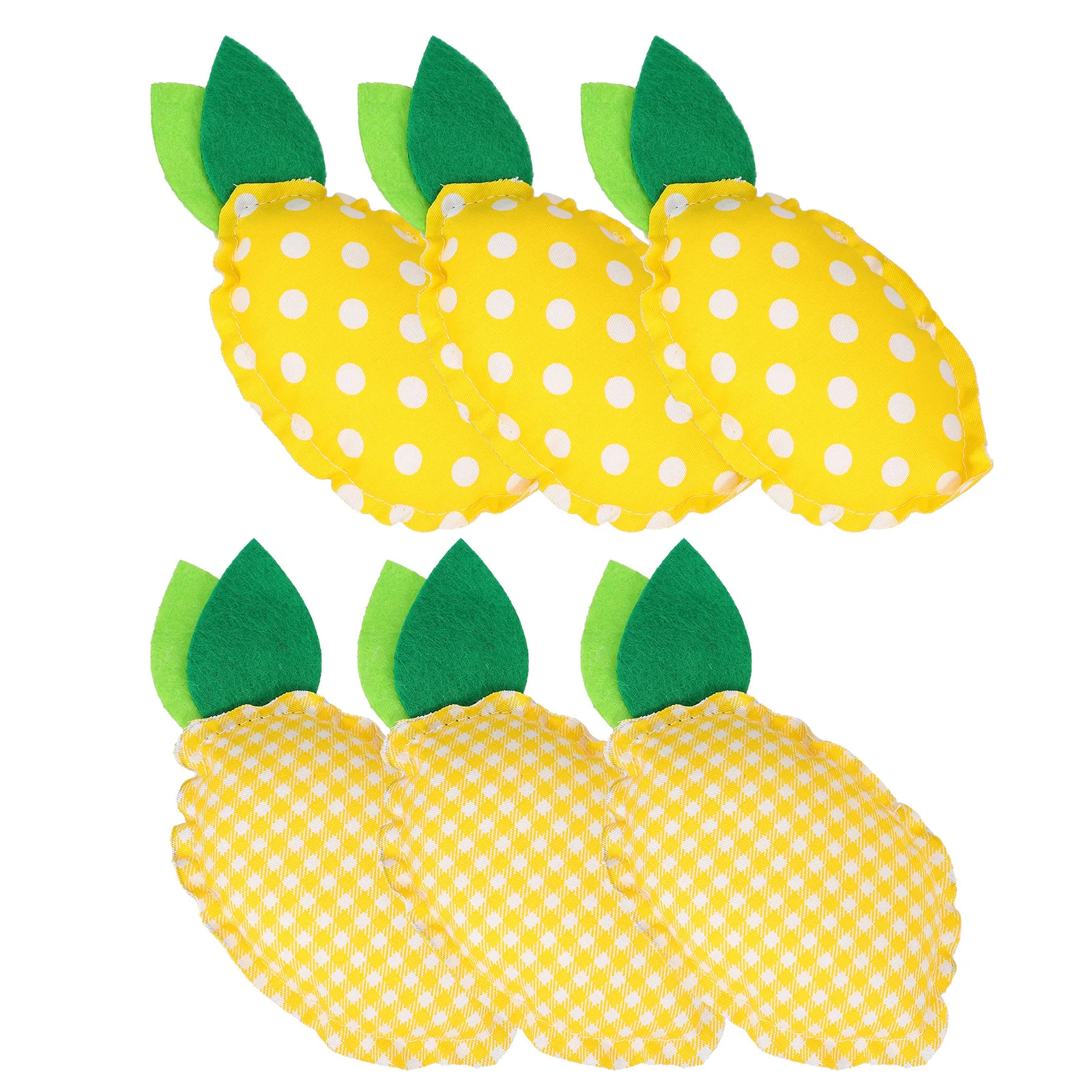 6pcs Lemon Decorations Artificial Fruits Fabric Lemon For Tiered Tray Decor Fake Fruit Home Kitchen Decoration