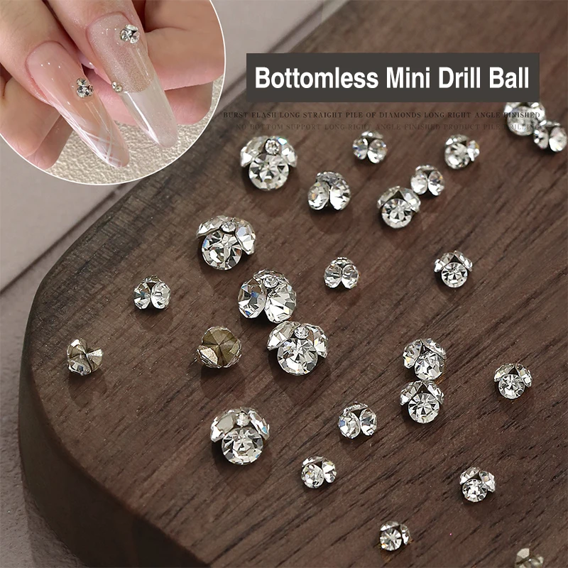 10 stks K9 3D Wit Helder Sparkle Boor Stapel Diamanten Sieraden Decoraties 2-6mm Mini Nail Art Steentjes manicure DIY Accessoires