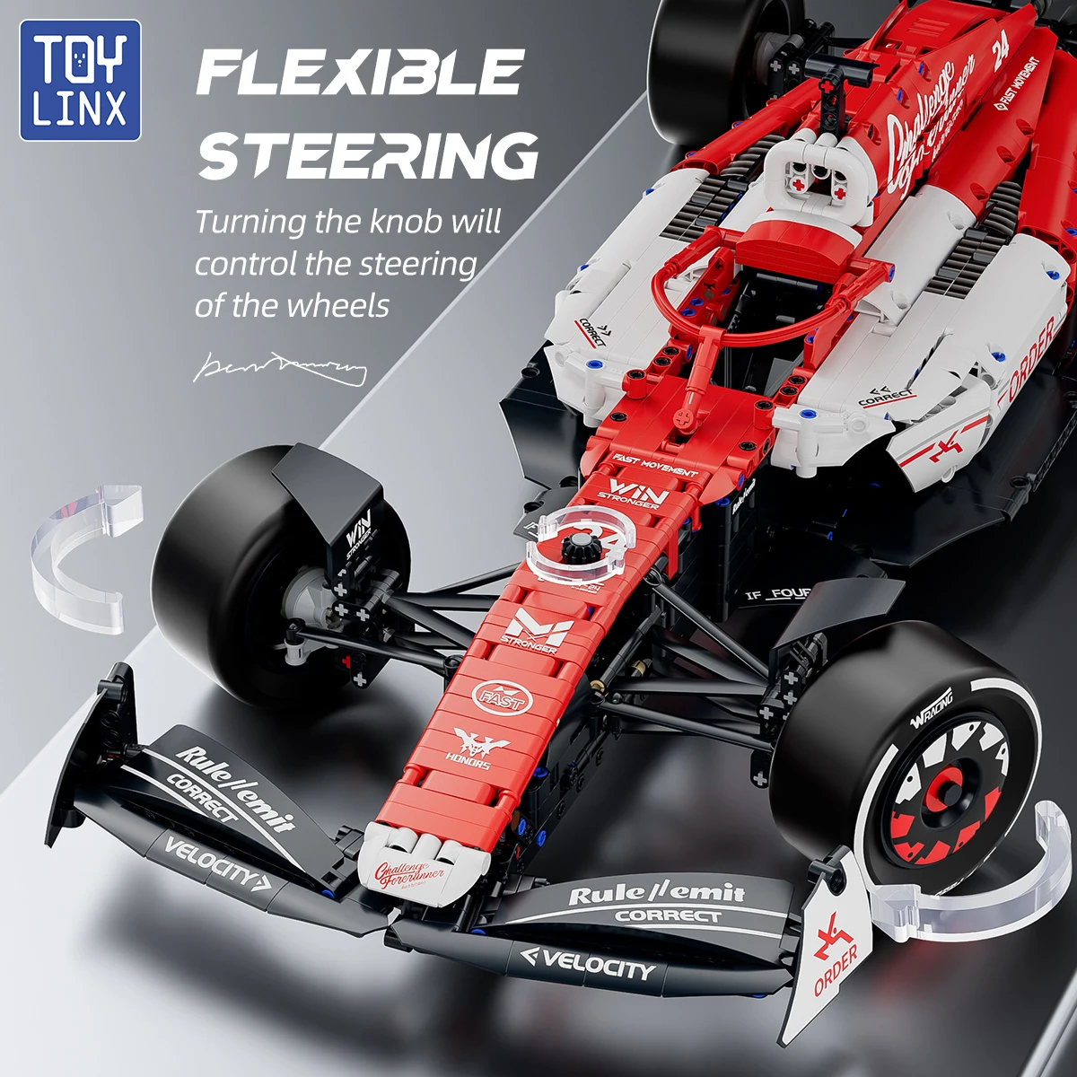 TOYLINX كول 1:8 F1 سباق السيارات 1768 قطعة مجموعات بناء اللبنات سيارة تحصيل لتقوم بها بنفسك نموذج سيارة أطقم لعبة هدية احتفالية