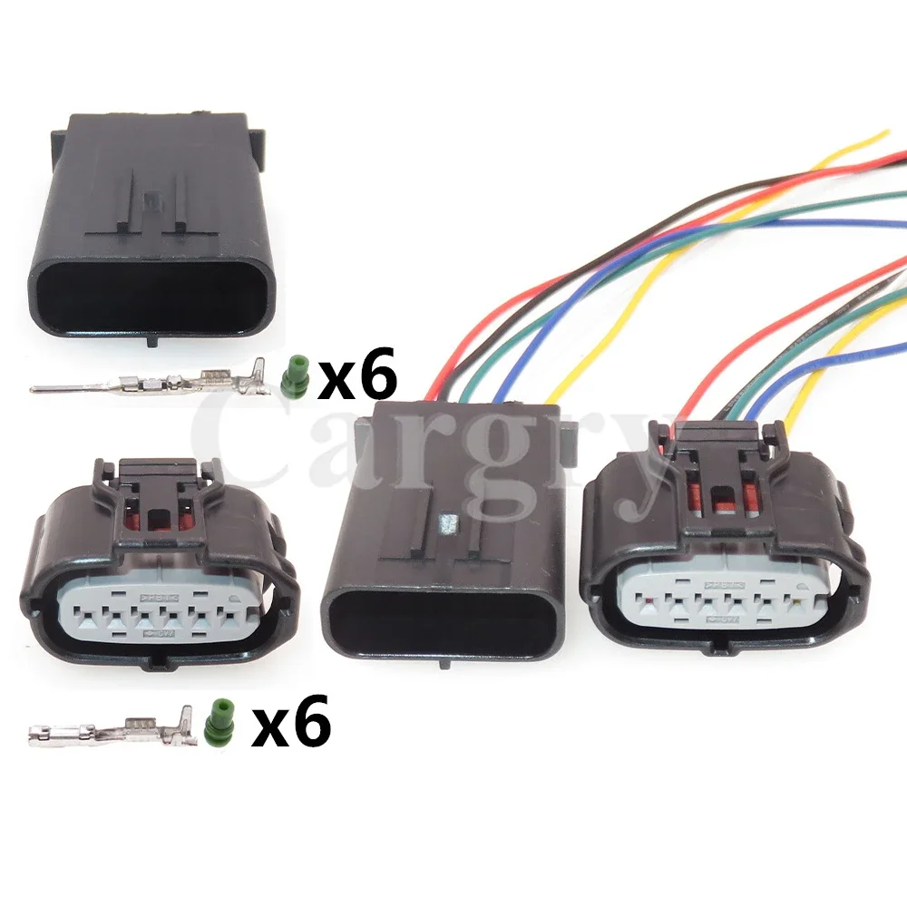 

1 Set 6P 6189-7100 Auto Accelerator Pedal Wire Connector Car AC Assembly Reversing Radar Male Plug Female Cable Socket