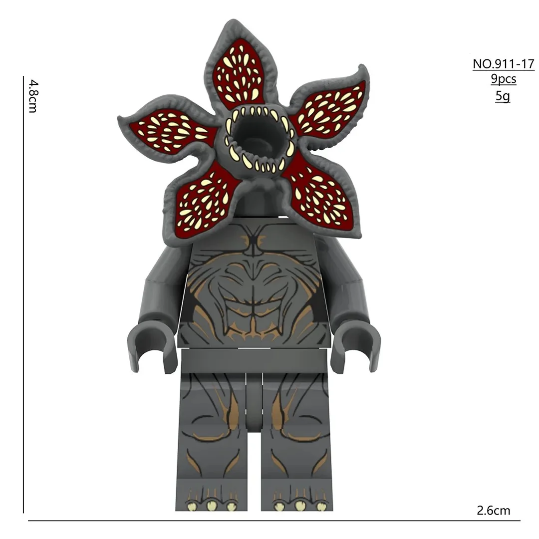 4-teiliges Set: The Horror TV Dustin Mike Lucas Demogorgon Modellbausteine – Actionfiguren-Bausteine für Kinder