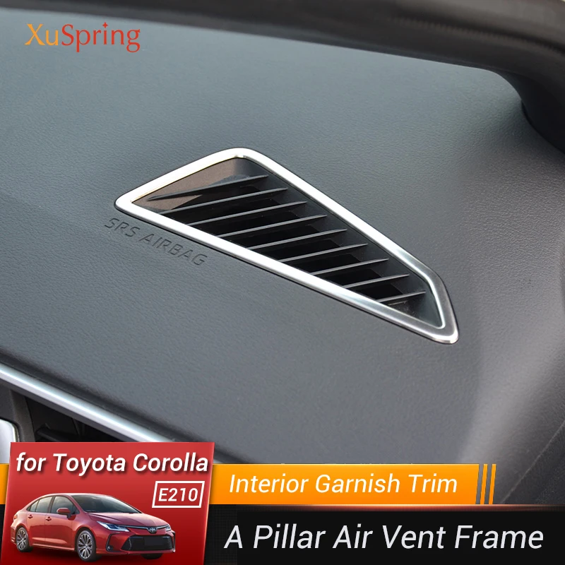 Car A Pillar Air Outlet Bezel Trim Ring Frame Stickers Inner Garnish For Toyota Corolla 2019 2020 2021 2022 2023 E210 12TH LHD