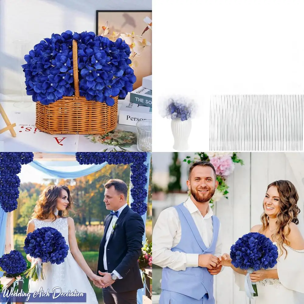 

Искусственные стебли гортензий королевского синего цвета для свадебных арок, шелковые цветы для украшения столов, для детских праздников и декора домашних вечеринок