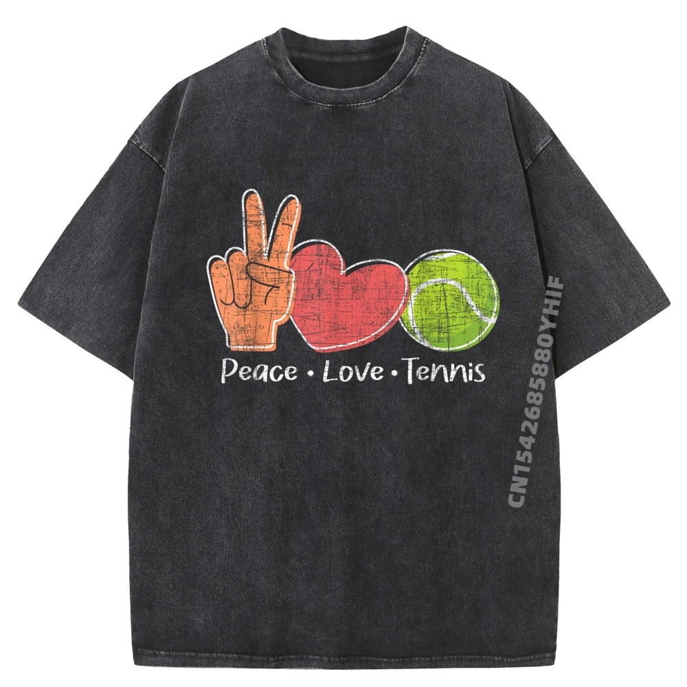 

Peace Love Tennis Tournament Player Designer T Shirt Meme Tshirt Mens Relaxed Washed Camisetas Hombre Big And Tall