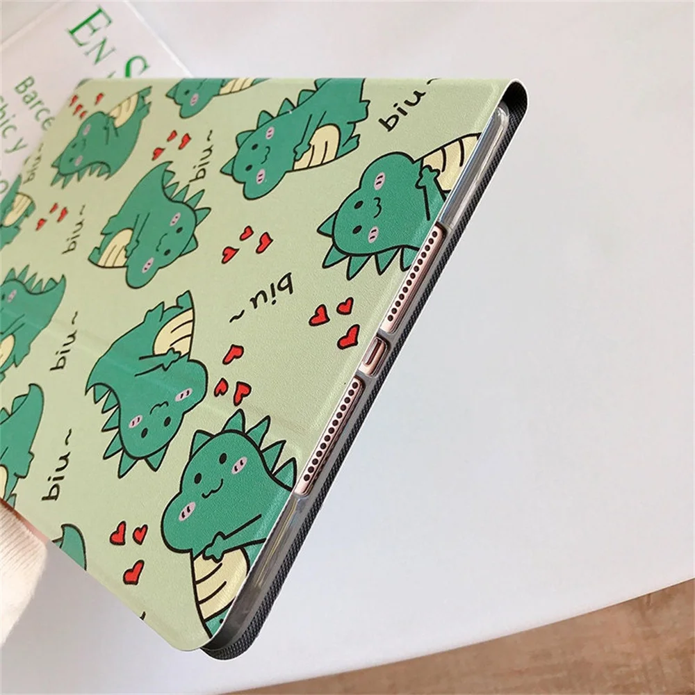 حافظة لجهاز ipad بشكل ديناصور لطيف مع حافظة حامل قلم رصاص لجهاز Apple Air 10.9 حافظة لجهاز iPad Pro 2020 حافظة لجهاز iPad 10.2 11 12.9in 2021 Mini