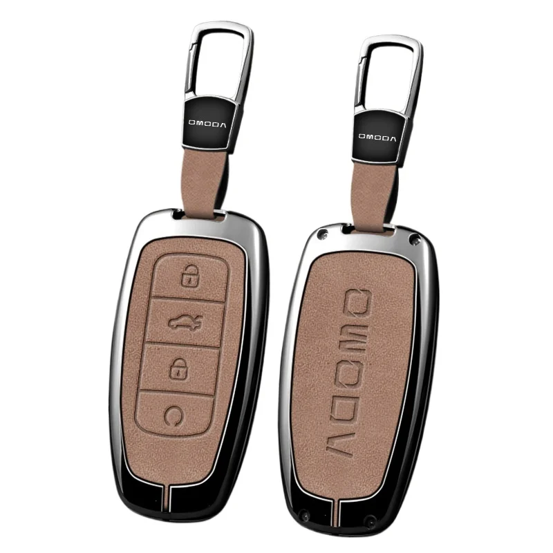

Zinc Alloy Key Fob Cover for OMODA S5/C5/OMODA 3, Heavy Duty Metal Protective KeyCase Shell with Keychain, Anti-Drop