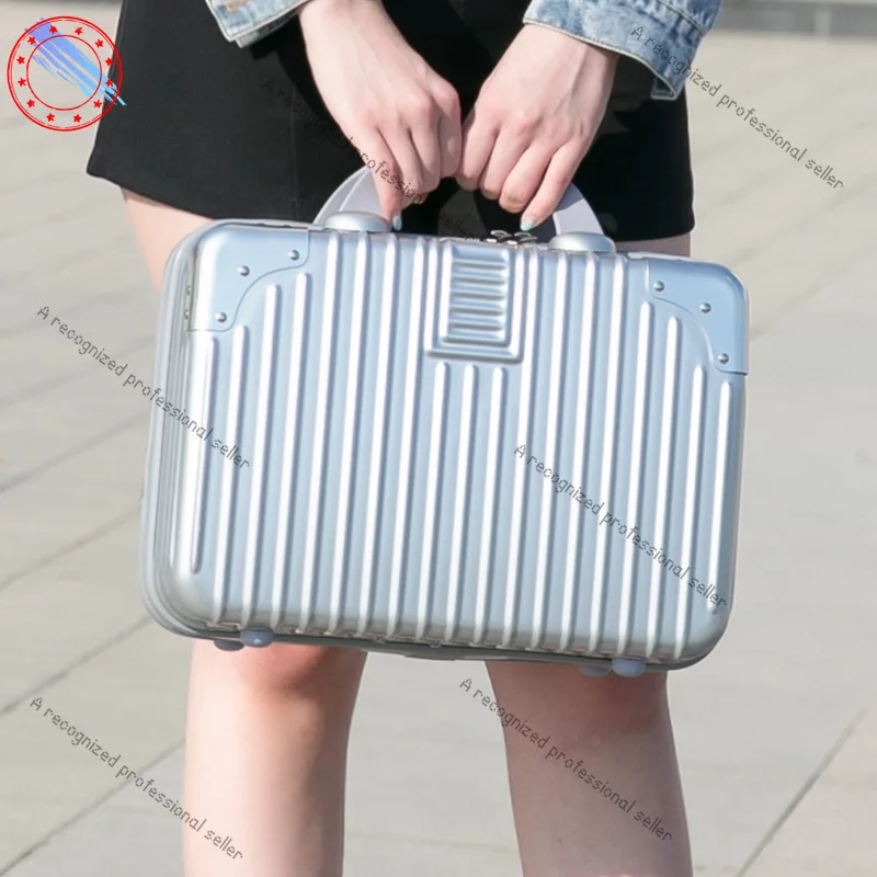 

14-Inch suitcase, cosmetic bag, small suitcase, children's lightweight leather suitcase, mini Eastside storage case.