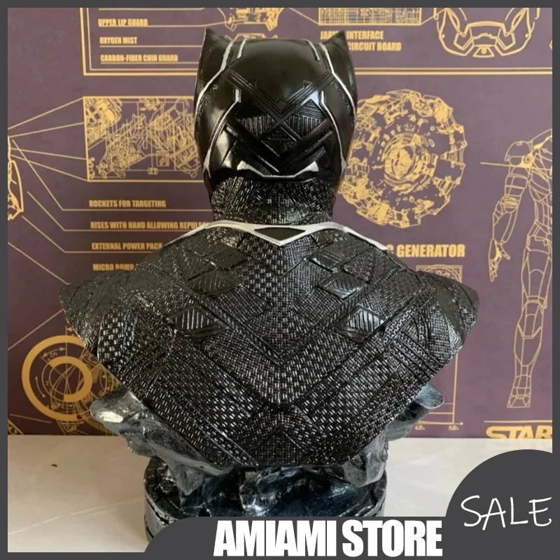 

35cm Marvel Avengers Black Panther 1/2 Scale Bust Large Half Body Statue Model Desktop Bar Cabinet Decor Collectible for Men