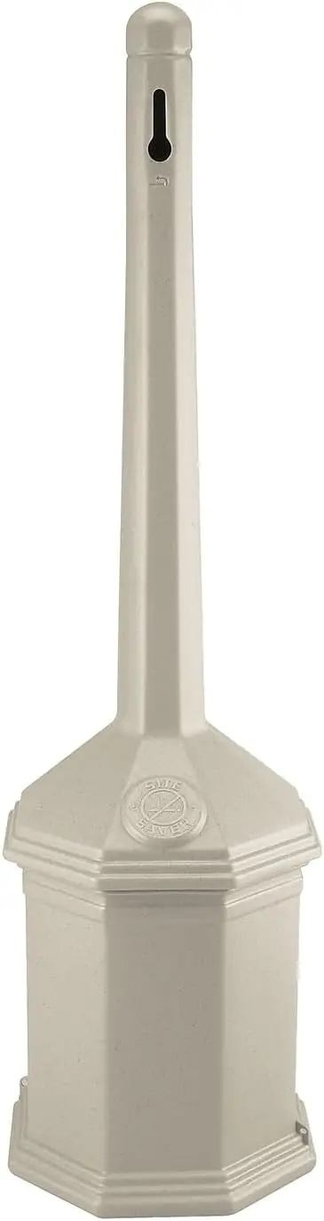 

42" Outdoor Cigarette Receptacle, Smoker's Post with Snap-Lock Lid, Beige