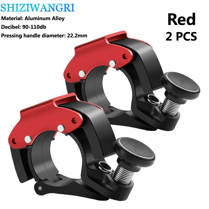 SHIZIWANGRI Bicycle Bell MTB Road Bike 1-2PCS Manual Horn Ring Hidden Bike Alarm 90-110DB Bike Accessories